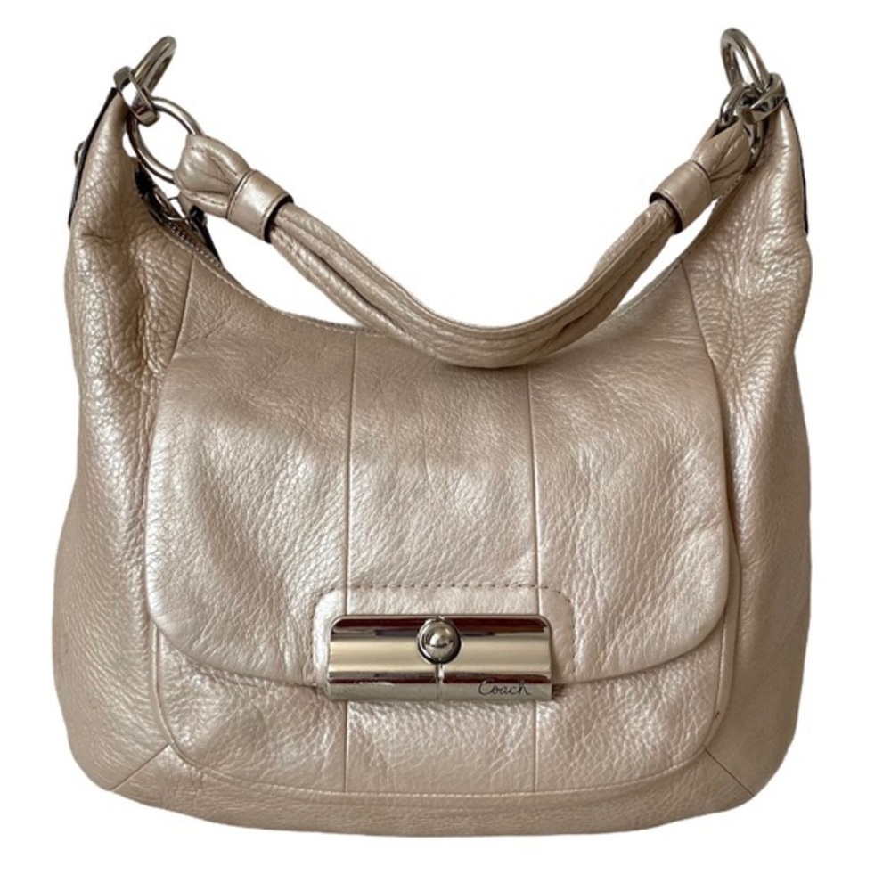 Coach KRISTIN Hobo Metallic Leather Bag/Purse Gold / Tan - Picture 1 of 12
